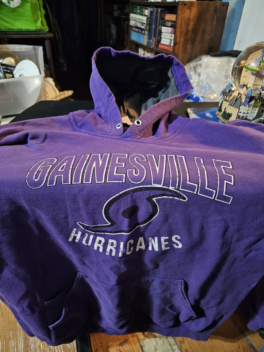Fruit of the Loom Purple and Black Gainesville High School Hurricanes Hoodie